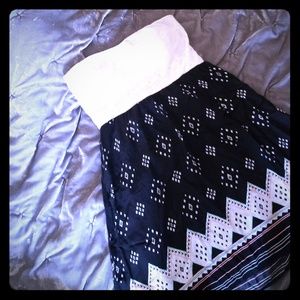 Strapless open backed dress